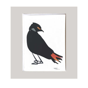 An all occasion greeting card featuring a beautiful bird with abstract design. An 