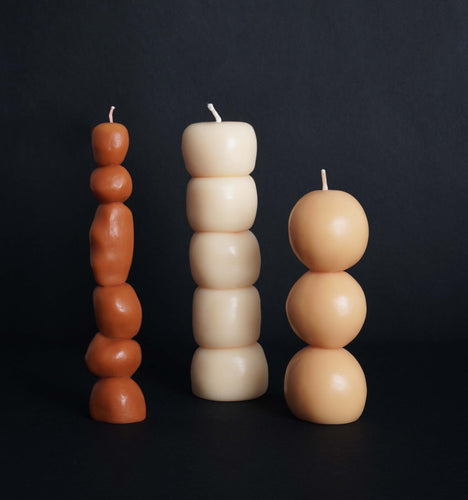 Piu set sculpted shapely tower candles