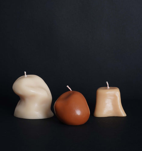Sole set sculpted shapely candles