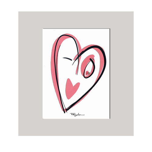 An all occasion greeting card featuring a winking heart with abstract design. Card to say 