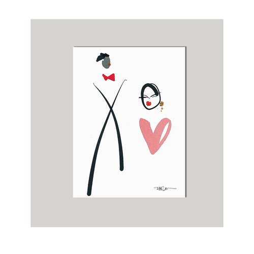An all occasion greeting card featuring a beautiful couple in abstract design. Card to say Card to say 