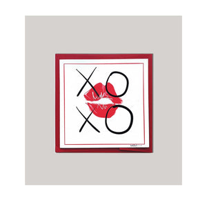 An all occasion greeting card featuring a beautiful hugs & kisses xoxo and lips in abstract design .Card to send "Hugs & Kisses"...perfect for any occasion! Sqaure card required xtra postage. 4" x 5.5" - note card. Black Red Multi-Color Love Birds Whimsical Celebration Card Greeting Card Special Occasion Card Cute Card Artistic Card Happy Card Digital Design Graphic Design Card. 