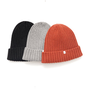 Recycled Cashmere Beanie - Black