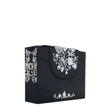 Load image into Gallery viewer, Black Silver Zari Briefcase Bag