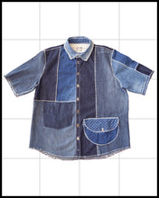 Load image into Gallery viewer, Reconstruct Denim Short Sleeve Button Up Shirt